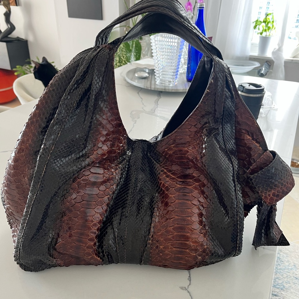 Valentino authentic python brown and black  bag